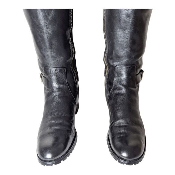 MICHAEL KORS Byrce Black Panel Leather Over The Knee Boot Size 8.5M - Picture 11 of 16